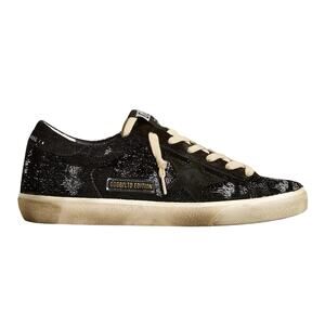 Golden Goose Super-Star black velvet & suede w/ black suede star size EU 38 US 8